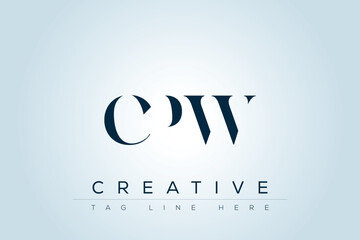 CPW abstract letter logo design. This logo is designed by three abstract letters. 