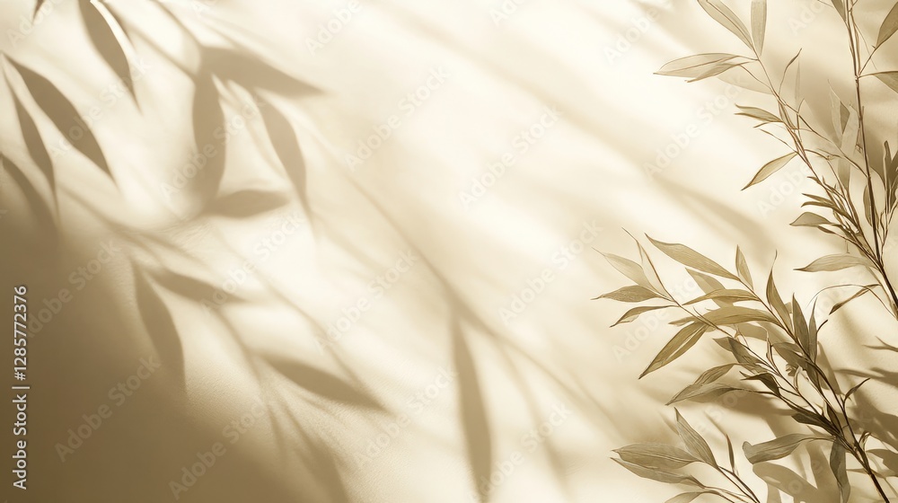 Poster a light beige background with a soft natural gradient and minimal shadows, emphasizing tranquility a