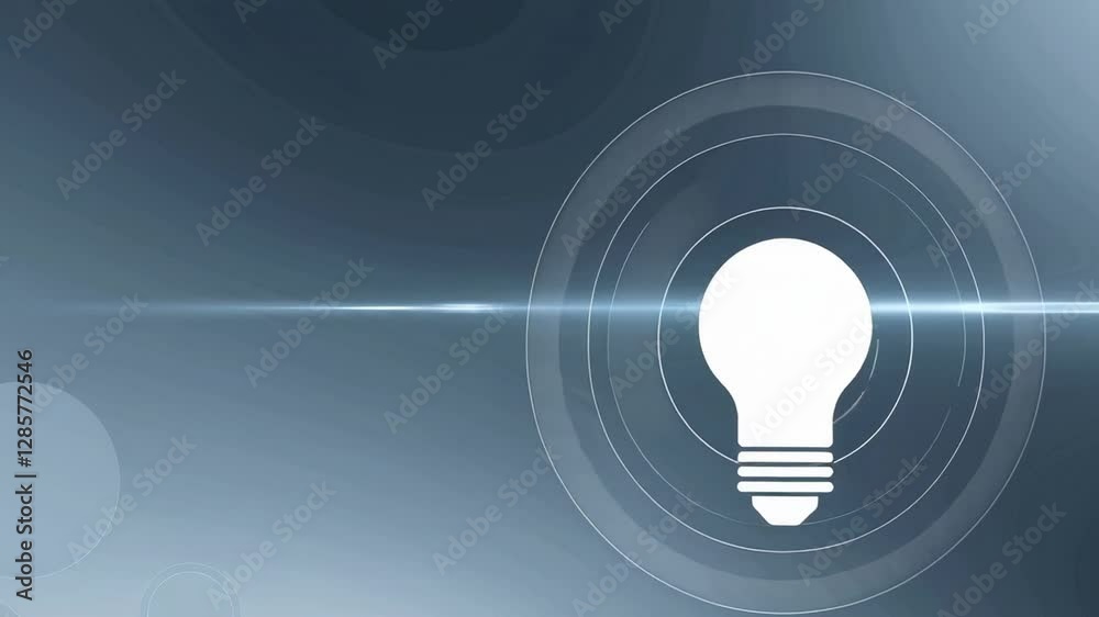Aufkleber light bulb rotating slowly within concentric circles, representing creative thinking and innovative 