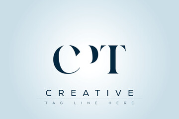 CPT abstract letter logo design. This logo is designed by three abstract letters. 