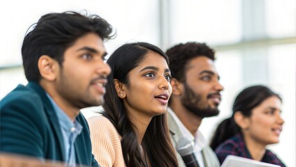 Indian University Students Engaged in Debate Panel
