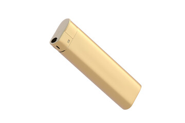 Golden lighter isolated on white background. 3d render