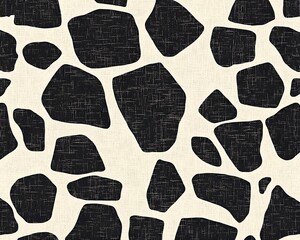 A repetitive abstract pattern of giraffelike shapes on a white background