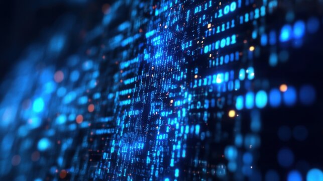 blue binary code background