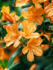 Fototapeta premium 美しいオレンジ色の花 Generated image