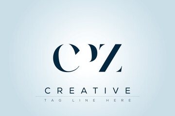 CPZ abstract letter logo design. This logo is designed by three abstract letters. 