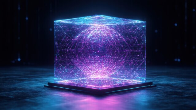 Futuristic quantum optimization techniques with high fidelity showcasing illuminated geometric shapes and intricate patterns