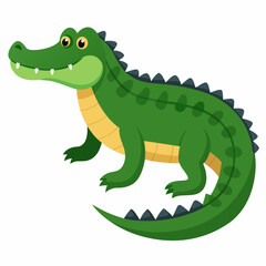 Minimalist American Alligator Vector on White Background