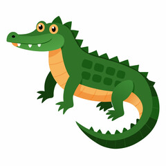 Minimalist American Alligator Vector on White Background