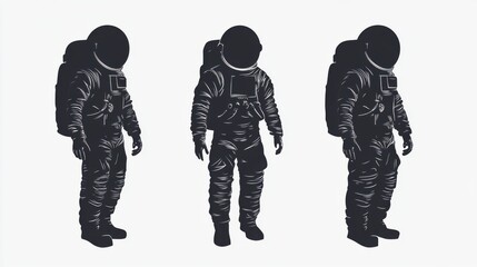 Fototapeta premium silhouettes of astronaut