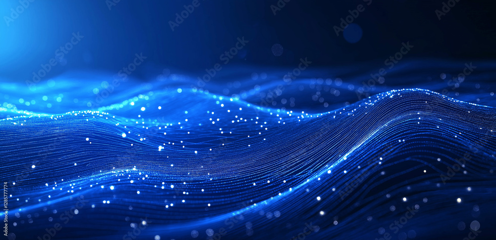 Fototapete abstract 3d rendering dots and lines. technology background. big data visualization. artificial inte