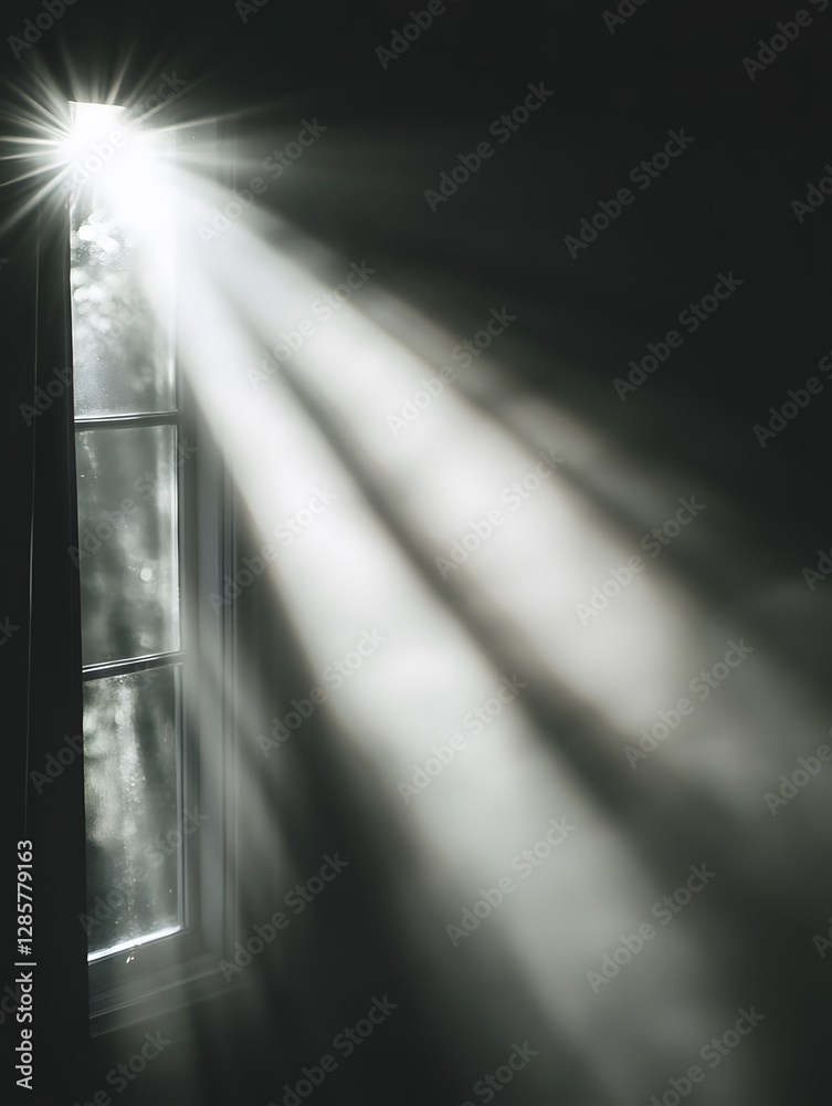 Fototapete Sunlight rays streaming through a window creating a mystical atmosphere : Generative AI