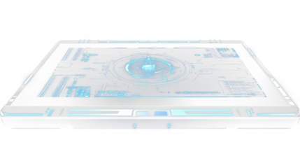 a laptop with a futuristic design on it