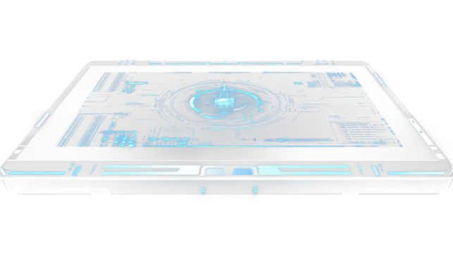 a laptop with a futuristic design on it