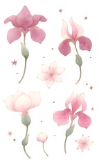 watercolor illustration flower background, generation AI 