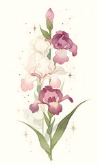 watercolor illustration flower background, generation AI 