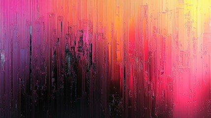 This abstract image displays colorful vertical line art