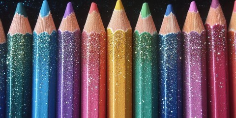 Colorful Crayons with Glitter