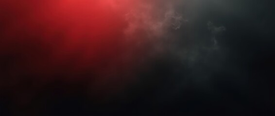 A gradient background transitioning from deep red to black, with wisps of smoky gray swirling throughout. The effect is moody and mysterious