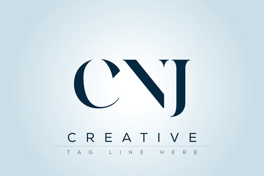 CNJ abstract letter logo design. This logo is designed by three abstract letters. 
