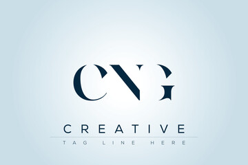 CNG abstract letter logo design. This logo is designed by three abstract letters. 