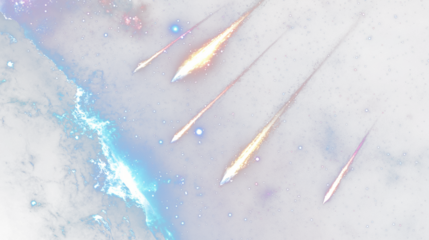 a group of meteors in the sky