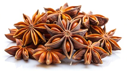 Fototapeta premium Anise Stars Isolated On White Background