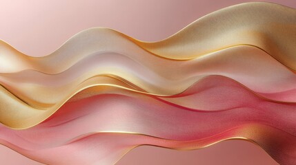 Elegant flowing fabrics with gold edges are gracefully displayed on the surface