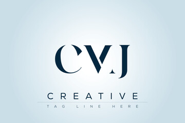 CMJ abstract letter logo design. This logo is designed by three abstract letters. 