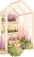 Fototapeta premium Watercolor flowers background, generation AI 