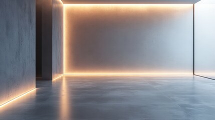 A smooth, muted grey background with no visible texture, illuminated by soft ambient light, giving a sense of space and tranquility 