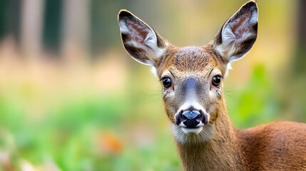 Close-up of Whitetail Deer in Natural Habitat for Wildlife Photography : Generative AI