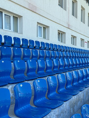 Fototapeta premium Blue Stadium Stand Seats For Viewing