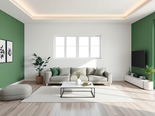 Fototapeta premium Clean Lines Green Interior Design
