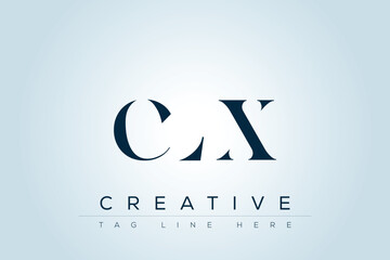 CLX abstract letter logo design. This logo is designed by three abstract letters. 