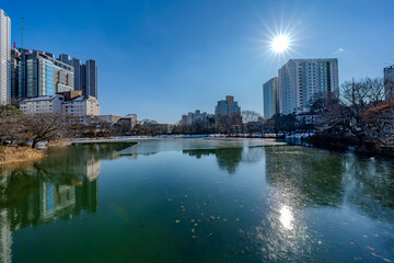 Naklejka premium 韓国 利川市の風景