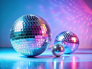 Obraz premium Creative Disco Balls on Pastel Background