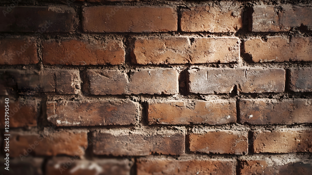 Poster rustic weathered red brick wall texture with natural earthy elements and lighting : generative ai