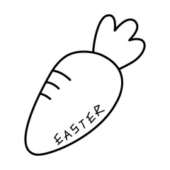 carrot with the word easter doodle outline
