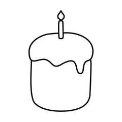 Obraz premium cake with candle doodle outline