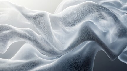 Obraz premium Abstract rendering of flowing white fabric with soft lighting