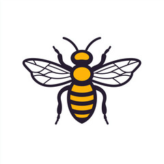 Honeybee Illustration Line Art Insect Graphic Bee Vector Yellow Bee Nature Icon Pollinator Design Honeycomb Symbol