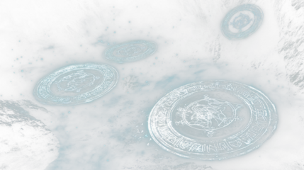 a group of coins floating in the air