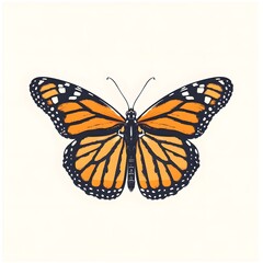 Naklejka premium Stylized Monarch Butterfly in Elegant Minimal Design