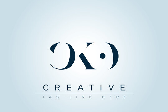 CKO abstract letter logo design. This logo is designed by three abstract letters. 