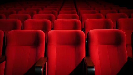 Fototapeta premium Rows of red seats in the cinema