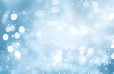 Ethereal Blurred Blue Background with Soft Bokeh Lights and Copy Space