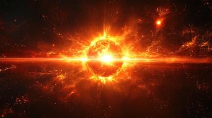 Obraz premium Exploding Star in Cosmic Nebula