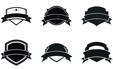 Blank Vintage Style Ribbons and Badges Design Templates