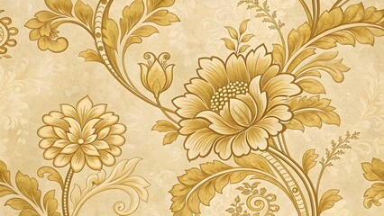 Elegant Floral Pattern with Intricate Design in Warm Tones